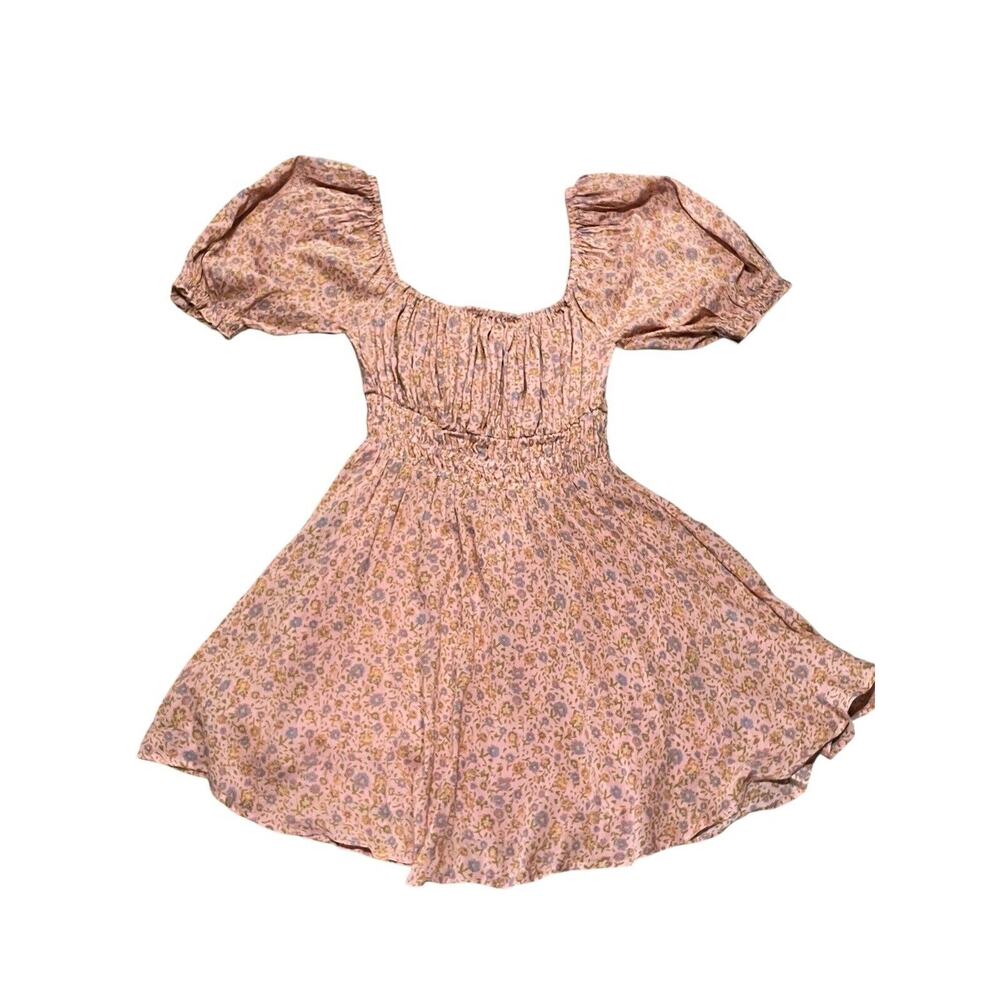Spell and The Gypsy Collective Rae Mini Dress Size XS Dusty Pink Floral Smocked - Picture 15 of 16